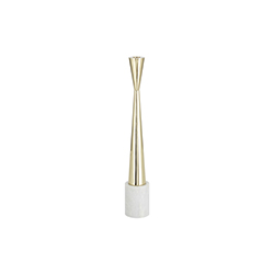 石头黄铜烛台 Stone candle holder tall brass